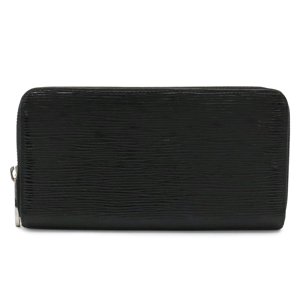 LOUIS VUITTON Epi Electric Zippy Wallet Round Zipper Long Leather Noir Black